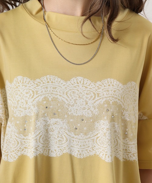 【セール】BRODIAEA ローズペトール加工 レースプリントTシャツ(Tシャツ/カットソー)|BRODIAEA(ブローディア) 【セール】BRODIAEA ローズペトール加工 レースプリントTシャツ(Tシャツ/カットソー)|BRODIAEA(ブローディア)