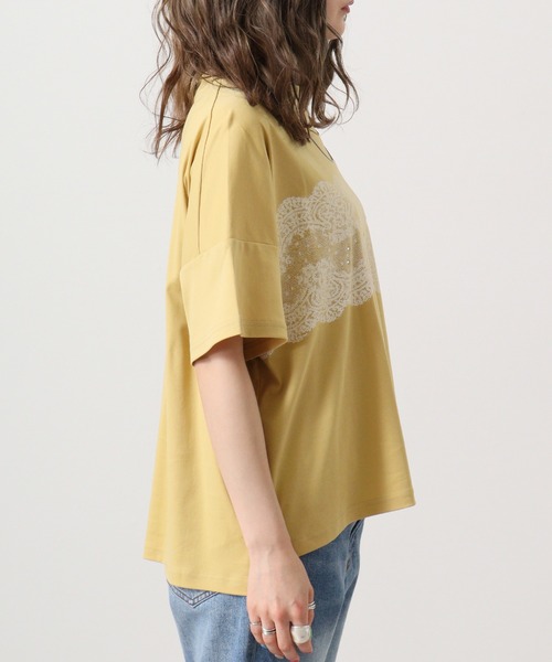 【セール】BRODIAEA ローズペトール加工 レースプリントTシャツ(Tシャツ/カットソー)|BRODIAEA(ブローディア) 【セール】BRODIAEA ローズペトール加工 レースプリントTシャツ(Tシャツ/カットソー)|BRODIAEA(ブローディア)