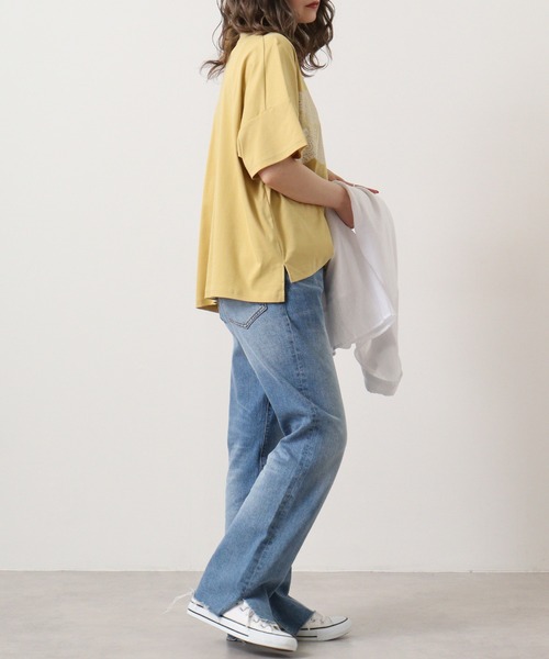 【セール】BRODIAEA ローズペトール加工 レースプリントTシャツ(Tシャツ/カットソー)|BRODIAEA(ブローディア) 【セール】BRODIAEA ローズペトール加工 レースプリントTシャツ(Tシャツ/カットソー)|BRODIAEA(ブローディア)