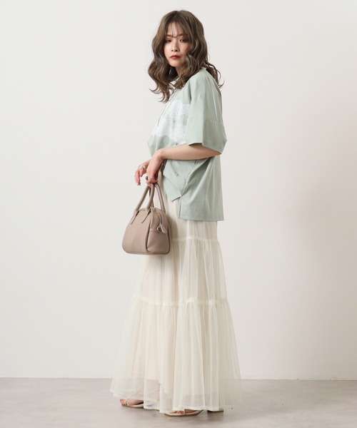 【セール】BRODIAEA ローズペトール加工 レースプリントTシャツ(Tシャツ/カットソー)|BRODIAEA(ブローディア) 【セール】BRODIAEA ローズペトール加工 レースプリントTシャツ(Tシャツ/カットソー)|BRODIAEA(ブローディア)