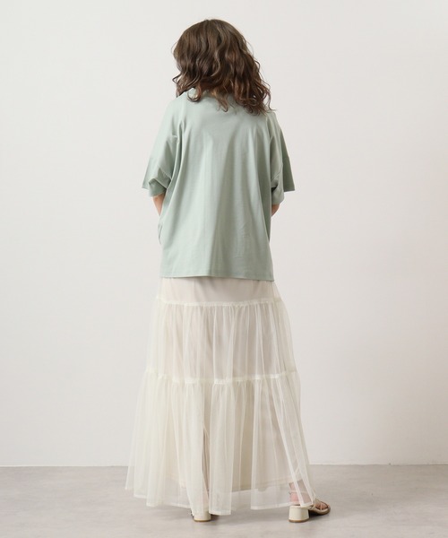 tシャツ BRODIAEA ローズペトール加工　レースプリントTシャツ レディース tシャツ BRODIAEA ローズペトール加工 レースプリントTシャツ