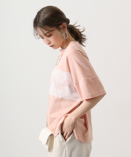 【セール】BRODIAEA ローズペトール加工 レースプリントTシャツ(Tシャツ/カットソー)|BRODIAEA(ブローディア) 【セール】BRODIAEA ローズペトール加工 レースプリントTシャツ(Tシャツ/カットソー)|BRODIAEA(ブローディア)