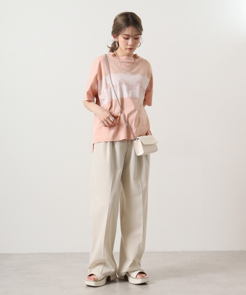 【セール】BRODIAEA ローズペトール加工 レースプリントTシャツ(Tシャツ/カットソー)|BRODIAEA(ブローディア) 【セール】BRODIAEA ローズペトール加工 レースプリントTシャツ(Tシャツ/カットソー)|BRODIAEA(ブローディア)