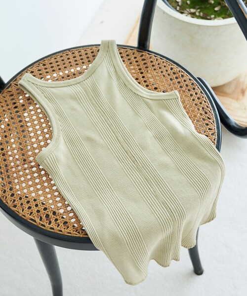 FREAK'S STORE（フリークスストア）の「FREAK’S STORE/フリークスストア ベアトップ＆アメリカンスリーブタンクトップ セット（タンクトップ・レディース・オフホワイト/ベージュ/ブラック・ﾌﾘ-）」の22枚目の写真