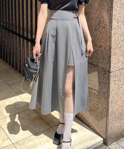 TORTE（トルテ）の「スリットフレアスカート（スカート・レディース・ブラック/ダークグレー/ブラック系その他/パープル/ブラック系その他2・FREE）」の4枚目の写真