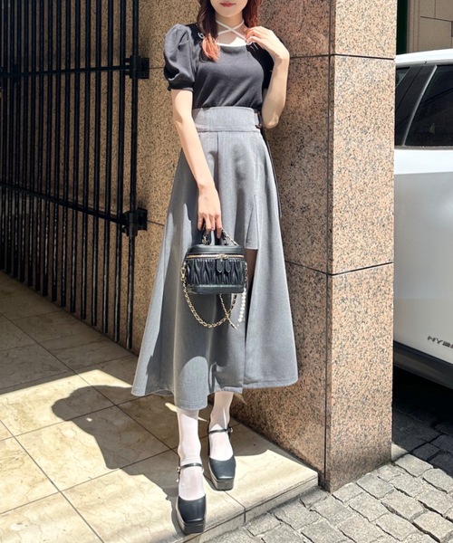 TORTE（トルテ）の「スリットフレアスカート（スカート・レディース・ブラック/ダークグレー/ブラック系その他/パープル/ブラック系その他2・FREE）」の10枚目の写真