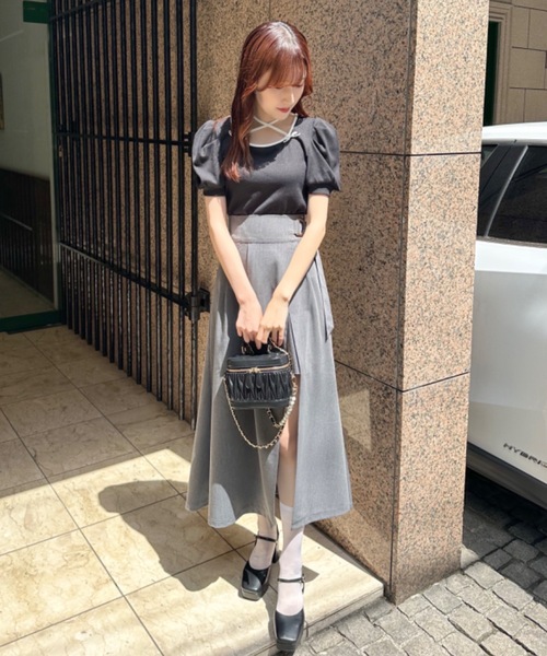 TORTE（トルテ）の「スリットフレアスカート（スカート・レディース・ブラック/ダークグレー/ブラック系その他/パープル/ブラック系その他2・FREE）」の12枚目の写真