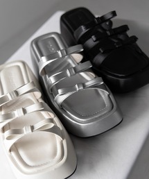 me+em select(~[ZNg)́y Rcolor zXgbv{vbgtH[T_ ^ strap ribbon platform sandals(T_)