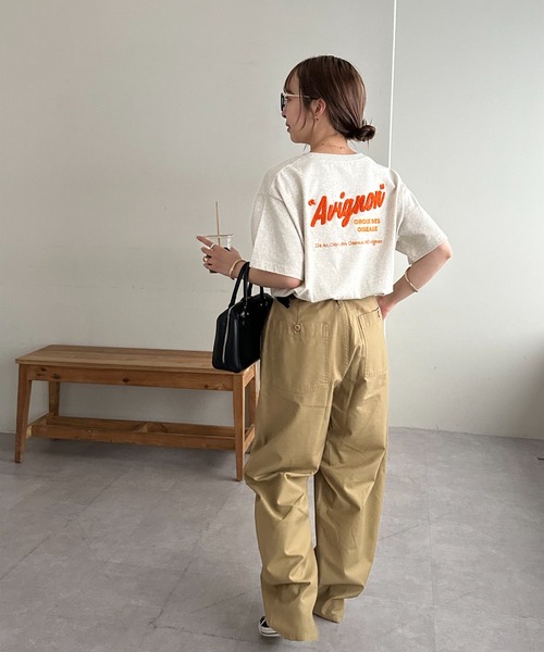 DISCOAT（ディスコート）の「【ユニセックス】サガラバック刺繍半袖Tシャツ《WEB限定》（Tシャツ/カットソー・レディース・ライトグレー/チャコールグレー/ライトベージュ/ネイビー/ベージュ・FREE）」の14枚目の写真