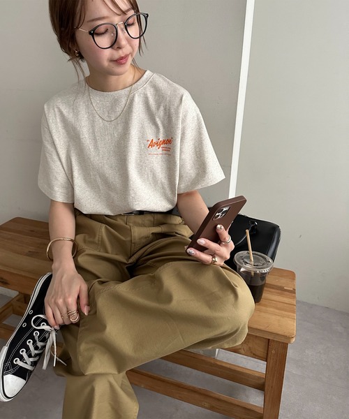 DISCOAT（ディスコート）の「【ユニセックス】サガラバック刺繍半袖Tシャツ《WEB限定》（Tシャツ/カットソー・レディース・ライトグレー/チャコールグレー/ライトベージュ/ネイビー/ベージュ・FREE）」の13枚目の写真