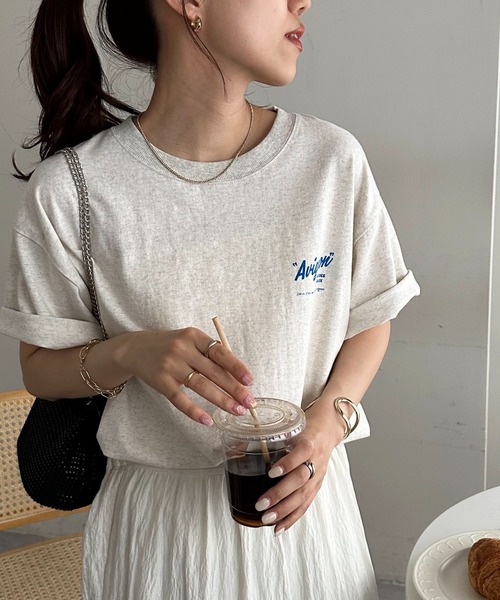 DISCOAT（ディスコート）の「【ユニセックス】サガラバック刺繍半袖Tシャツ《WEB限定》（Tシャツ/カットソー・レディース・ライトグレー/チャコールグレー/ライトベージュ/ネイビー/ベージュ・FREE）」の10枚目の写真