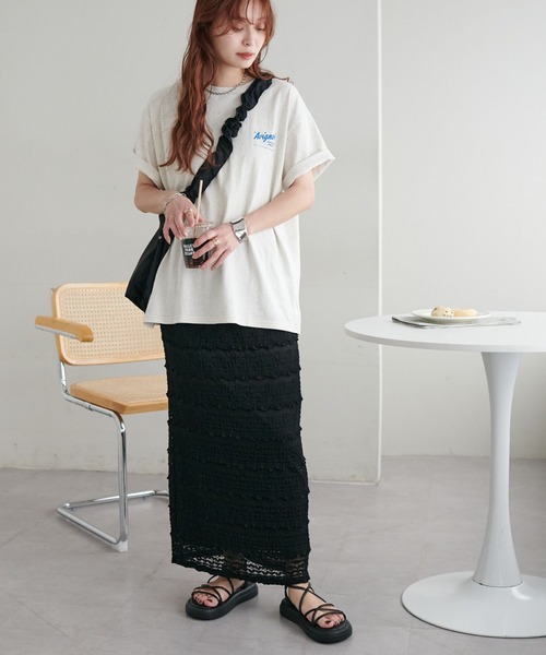 DISCOAT（ディスコート）の「【ユニセックス】サガラバック刺繍半袖Tシャツ《WEB限定》（Tシャツ/カットソー・レディース・ライトグレー/チャコールグレー/ライトベージュ/ネイビー/ベージュ・FREE）」の17枚目の写真