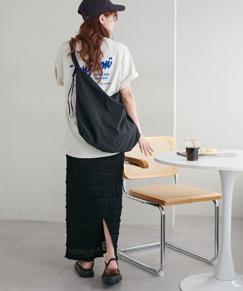 DISCOAT（ディスコート）の「【ユニセックス】サガラバック刺繍半袖Tシャツ《WEB限定》（Tシャツ/カットソー・レディース・ライトグレー/チャコールグレー/ライトベージュ/ネイビー/ベージュ・FREE）」の18枚目の写真