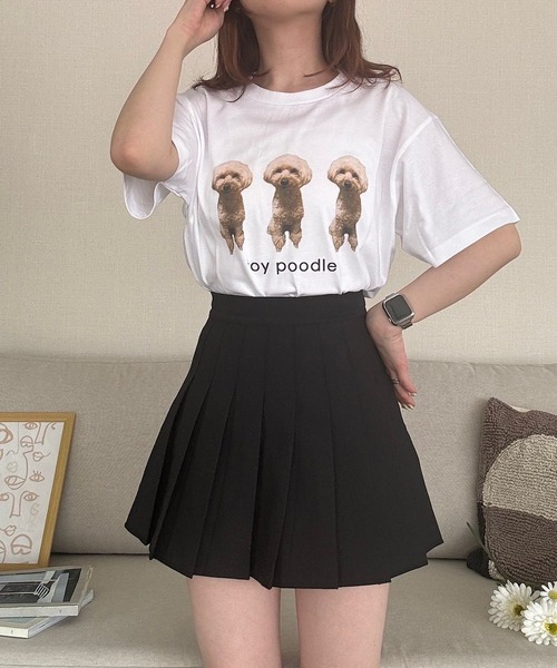 cuorequal（クオレコール）の「犬プリント半袖Tシャツ（Tシャツ/カットソー・レディース・A/B/E/D/C/F/J/I/H/G・LARGE/MEDIUM/SMALL）」の4枚目の写真