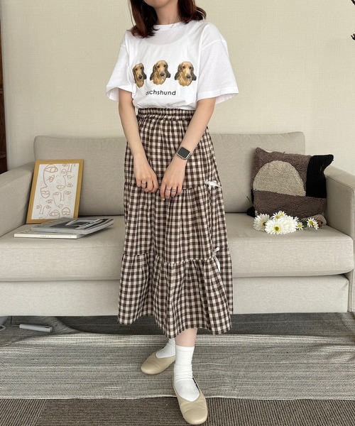 セール】犬プリント半袖Tシャツ（Tシャツ/カットソー