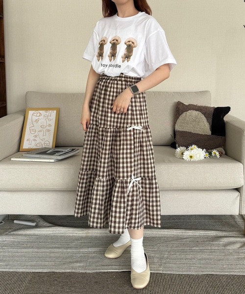 cuorequal（クオレコール）の「犬プリント半袖Tシャツ（Tシャツ/カットソー・レディース・A/B/E/D/C/F/J/I/H/G・LARGE/MEDIUM/SMALL）」の16枚目の写真