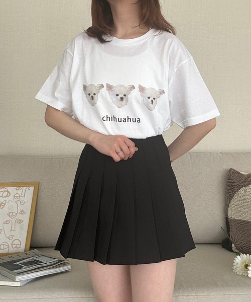 cuorequal（クオレコール）の「犬プリント半袖Tシャツ（Tシャツ/カットソー・レディース・A/B/E/D/C/F/J/I/H/G・LARGE/MEDIUM/SMALL）」の21枚目の写真
