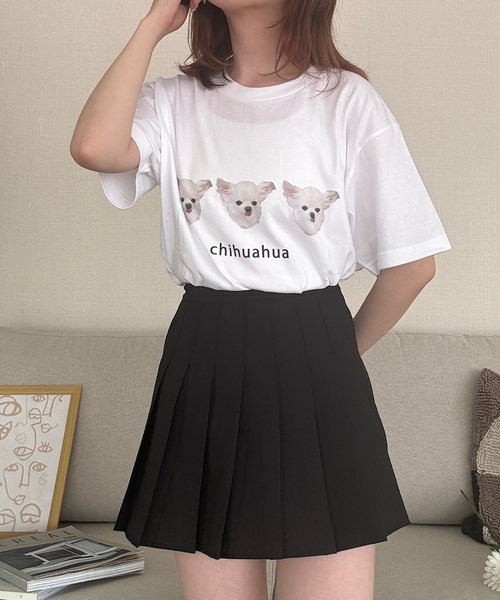 cuorequal（クオレコール）の「犬プリント半袖Tシャツ（Tシャツ/カットソー・レディース・A/B/E/D/C/F/J/I/H/G・LARGE/MEDIUM/SMALL）」の22枚目の写真