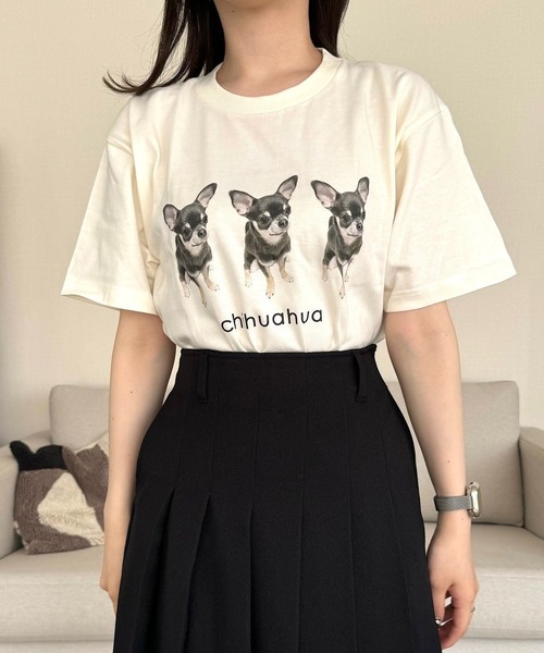 セール】犬プリント半袖Tシャツ（Tシャツ/カットソー