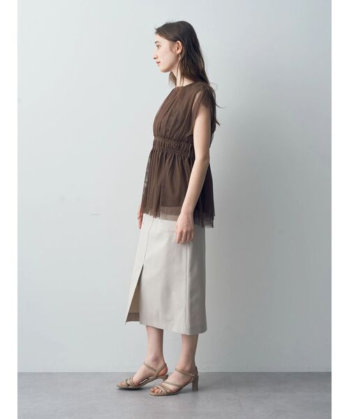 YECCA VECCA（イェッカヴェッカ）の「チュールギャザーブラウス（シャツ/ブラウス・レディース・ブラック/アイボリー/ブラウン・FREE）」の18枚目の写真