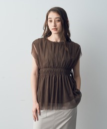 YECCA VECCA | チュールギャザーブラウス(シャツ/ブラウス)