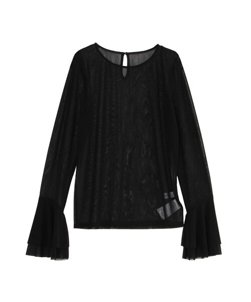 LAGUNAMOON(ラグナムーン)の「フレアスリーブチュールトップス(Tシャツ/カットソー・レディース・アイボリー/ブラック・FREE)」の15枚目の写真