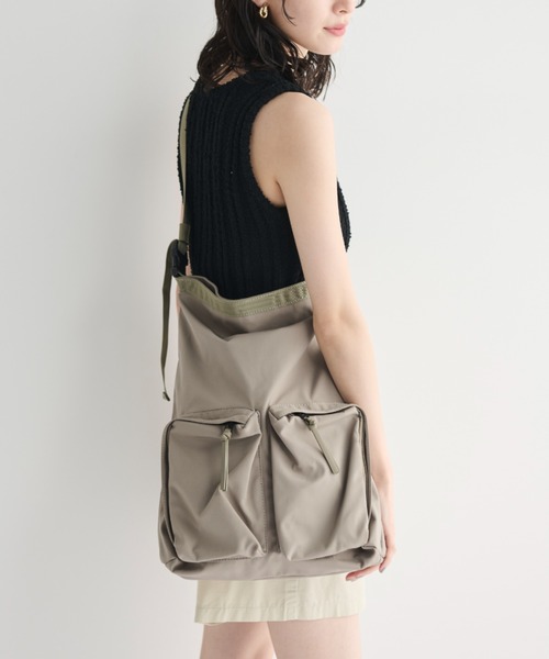 MERLOT(メルロー)の「カーゴポケットビッグトート(トートバッグ・レディース・カーキ・FREE)」の1枚目の写真