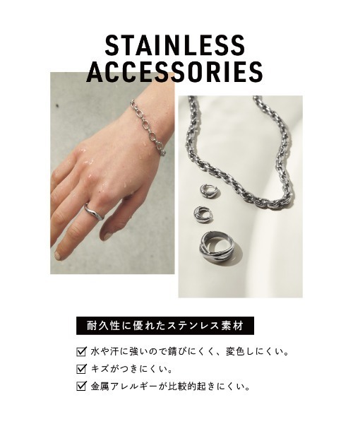 GOLDY(ゴールディ)の「【金属アレルギー軽減】ダブル ライン フープ ステンレス ピアス(ピアス(両耳用)・レディース・シルバー/ゴールド・FREE)」の3枚目の写真