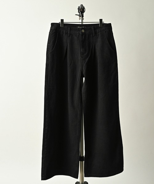 ONE DAY KMC （ワンデイケーエムシー）の「デニム ワイドテーパードPANTS（デニムパンツ・メンズ・ブラック/ブラック系その他/インディゴブルー/ライトインディゴブルー・SMALL/MEDIUM/LARGE）」の6枚目の写真
