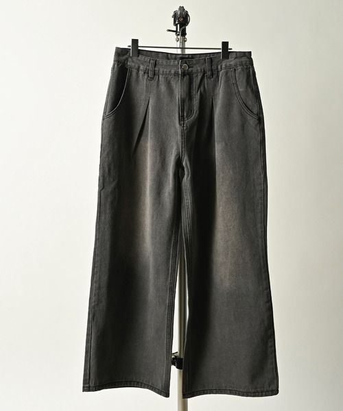 ONE DAY KMC （ワンデイケーエムシー）の「デニム ワイドテーパードPANTS（デニムパンツ・メンズ・ブラック/ブラック系その他/インディゴブルー/ライトインディゴブルー・SMALL/MEDIUM/LARGE）」の9枚目の写真