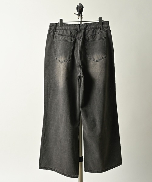 ONE DAY KMC （ワンデイケーエムシー）の「デニム ワイドテーパードPANTS（デニムパンツ・メンズ・ブラック/ブラック系その他/インディゴブルー/ライトインディゴブルー・SMALL/MEDIUM/LARGE）」の10枚目の写真