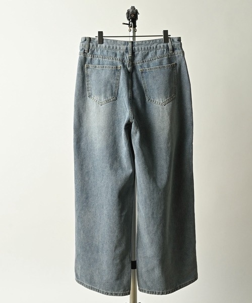 ONE DAY KMC （ワンデイケーエムシー）の「デニム ワイドテーパードPANTS（デニムパンツ・メンズ・ブラック/ブラック系その他/インディゴブルー/ライトインディゴブルー・SMALL/MEDIUM/LARGE）」の16枚目の写真