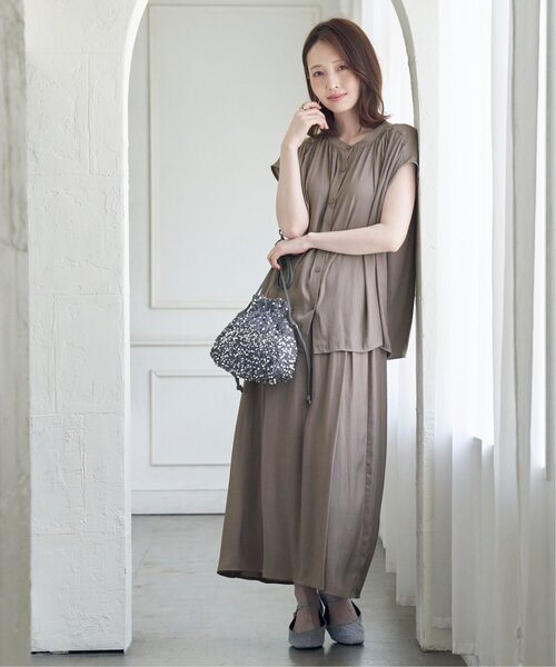 ikka（イッカ）の「【セットアップ対応】カッセンボリュームラップスカーチョ（その他パンツ・レディース・モカ/オレンジ/チャコールグレー・M/L/S）」の4枚目の写真