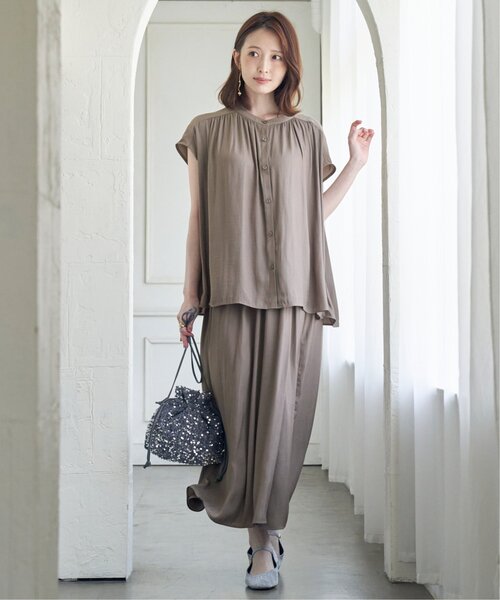 ikka（イッカ）の「【セットアップ対応】カッセンボリュームラップスカーチョ（その他パンツ・レディース・モカ/オレンジ/チャコールグレー・M/L/S）」の5枚目の写真