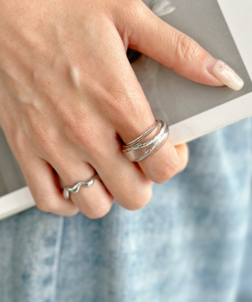 sowang(ソワン)の「【2set/ステンレス】クリアメタルデザイン セットリング-clear metal design set ring-(リング・レディース・ゴールド/シルバー・FREE)」の8枚目の写真