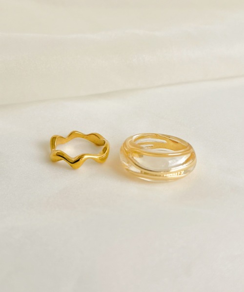 sowang(ソワン)の「【2set/ステンレス】クリアメタルデザイン セットリング-clear metal design set ring-(リング・レディース・ゴールド/シルバー・FREE)」の6枚目の写真
