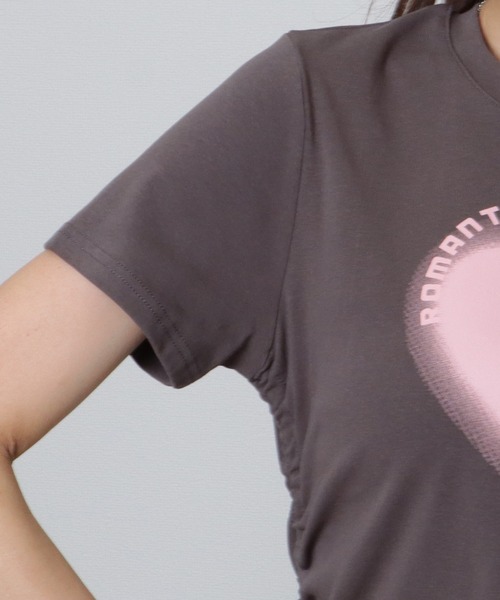 Lace Ladies(レースレディース)の「サイド シャーリング コンパクト 半袖 プリント トップス(Tシャツ/カットソー・レディース・ホワイト/ピンク/グレー・S/M/XL)」の22枚目の写真