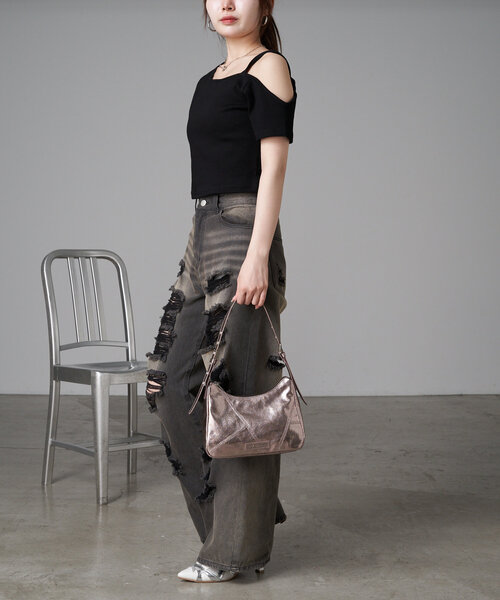 RAY CASSIN(レイカズン)の「切替ヴィンテージバッグ(トートバッグ・レディース・ブラック/シルバー/ブラウン・FREE)」の7枚目の写真