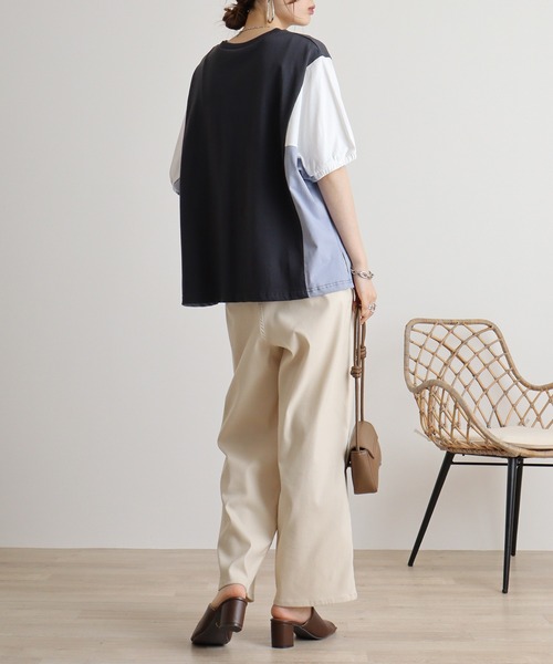 Quelle Chance(ケルシャンス)の「Quelle chance 配色切替プルオーバー(Tシャツ/カットソー・レディース・グレー/チャコールグレー/オフホワイト・M)」の19枚目の写真