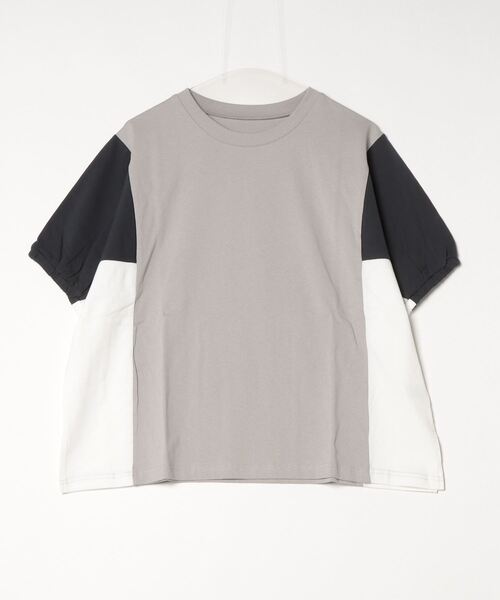 Quelle Chance(ケルシャンス)の「Quelle chance 配色切替プルオーバー(Tシャツ/カットソー・レディース・グレー/チャコールグレー/オフホワイト・M)」の6枚目の写真