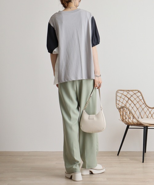 Quelle Chance(ケルシャンス)の「Quelle chance 配色切替プルオーバー(Tシャツ/カットソー・レディース・グレー/チャコールグレー/オフホワイト・M)」の14枚目の写真