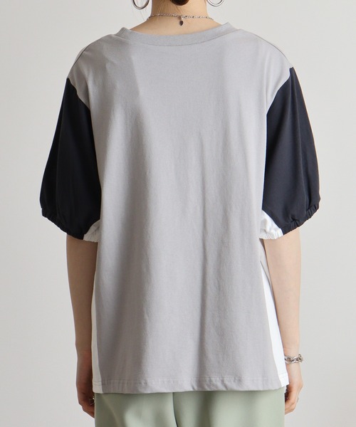Quelle Chance(ケルシャンス)の「Quelle chance 配色切替プルオーバー(Tシャツ/カットソー・レディース・グレー/チャコールグレー/オフホワイト・M)」の11枚目の写真