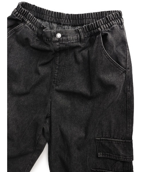 AnNet(アネット)の「【ウエストゴム仕様】 ウォッシュ加工 デニム カーゴパンツ(カーゴパンツ・レディース・ダークグレー/ブルー・4L/3L)」の18枚目の写真