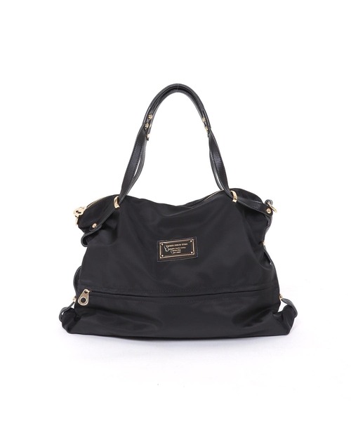 Three Four Time（ｽﾘｰﾌｫｰﾀｲﾑ）の「トリムレザージッパーポケットナイロンBAG　＠（ショルダーバッグ・レディース・ブラック・FREE）」の5枚目の写真