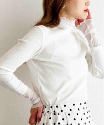 DIARIUM | 【日本製】チュール切替えテレコプルオーバー(Tシャツ/カットソー)