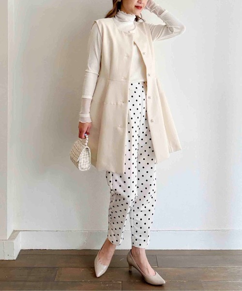 DIARIUM（ディアリウム）の「【日本製】チュール切替えテレコプルオーバー（Tシャツ/カットソー・レディース・グレイッシュベージュ/ブラック/チャコールグレー/オフホワイト・M）」の13枚目の写真