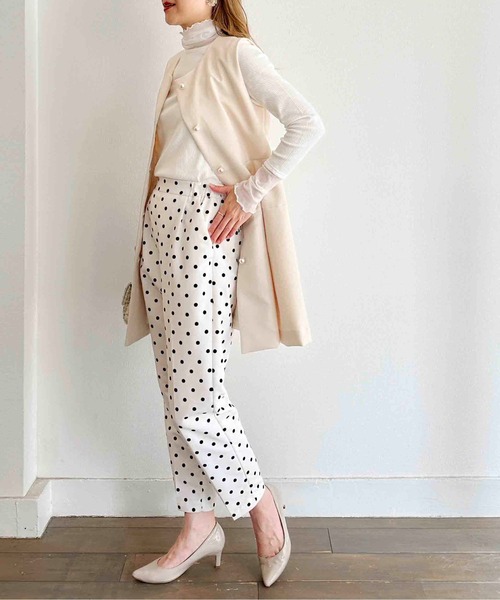 DIARIUM（ディアリウム）の「【日本製】チュール切替えテレコプルオーバー（Tシャツ/カットソー・レディース・グレイッシュベージュ/ブラック/チャコールグレー/オフホワイト・M）」の14枚目の写真