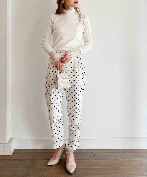 DIARIUM（ディアリウム）の「【日本製】チュール切替えテレコプルオーバー（Tシャツ/カットソー・レディース・グレイッシュベージュ/ブラック/チャコールグレー/オフホワイト・M）」の10枚目の写真