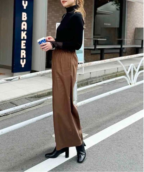 DIARIUM（ディアリウム）の「【日本製】チュール切替えテレコプルオーバー（Tシャツ/カットソー・レディース・グレイッシュベージュ/ブラック/チャコールグレー/オフホワイト・M）」の20枚目の写真