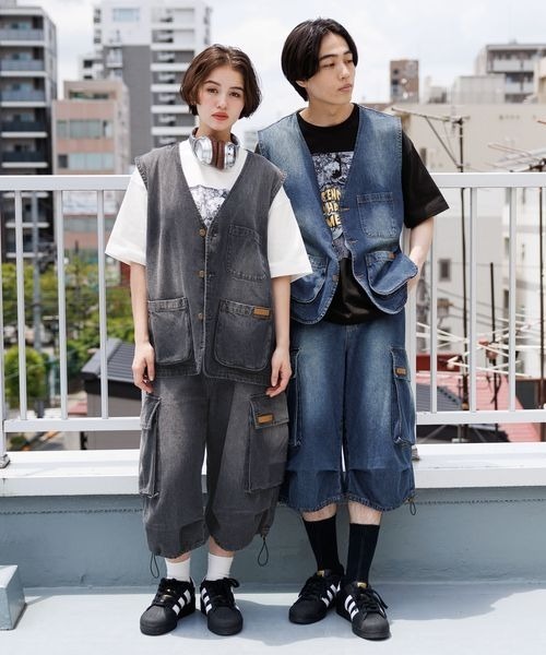 PBLIM（ページボーイリム）の「PBLIM/デニムベスト（ベスト・レディース・ブラック/ブルー・FREE）」の8枚目の写真